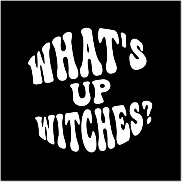 What’s Up Witches? Funny Retro Halloween Wordplay Wall Art by Butter Creative