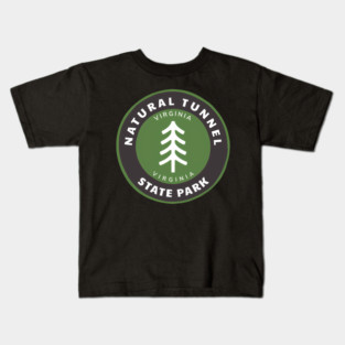 Natural Tunnel  Virginia - VA Mountain Forest Badge with a Tree - Spirit of the Mountains Kids T-Shirt