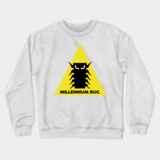 Millennium Bug Y2K Turn your computer off before midnight 1999 Reproduction Sticker Y2K Aesthetic Crewneck Sweatshirt