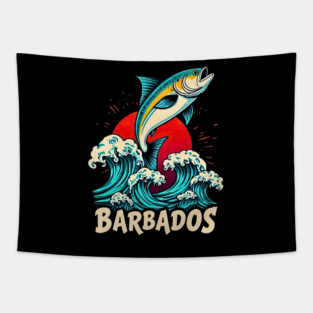 Barbados The Dynamic Flying Fish V1 Tapestry