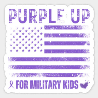 Purple UP For Military Kids – Solidarity in Style Sticker