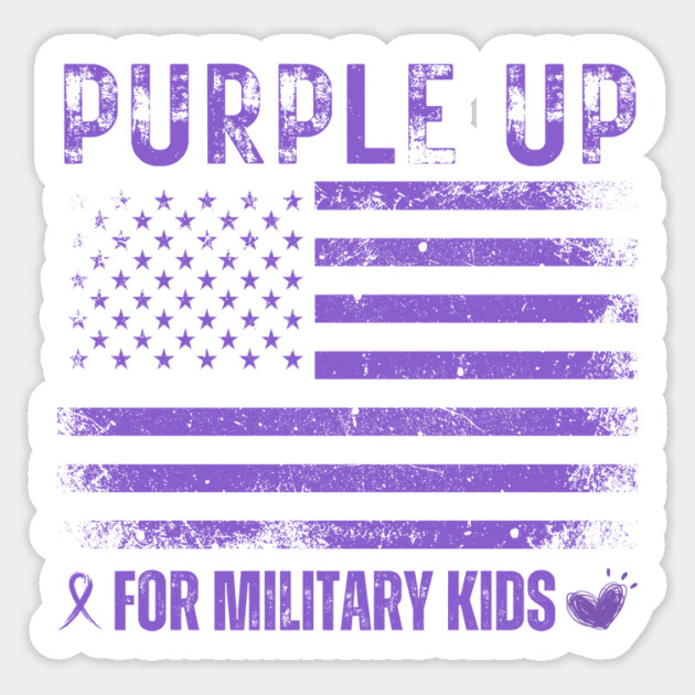 Purple UP For Military Kids – Solidarity in Style Sticker by Inkarti