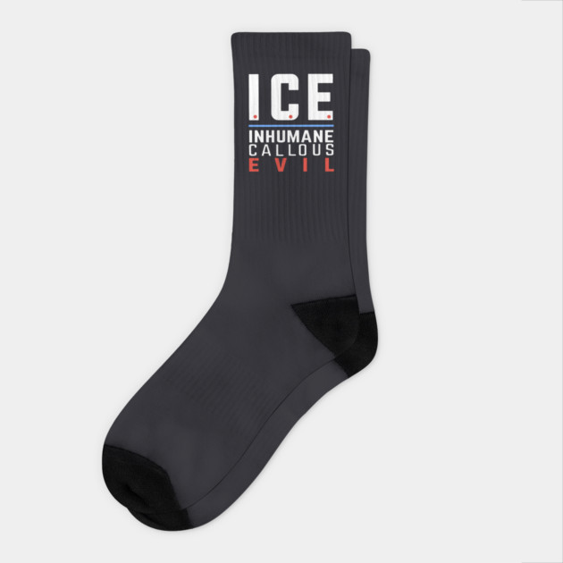 ICE Inhumane Callous Evil Socks by Charles's Store 8