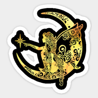 Fairy Moon Star Mandala Magical Color Light Art Sticker