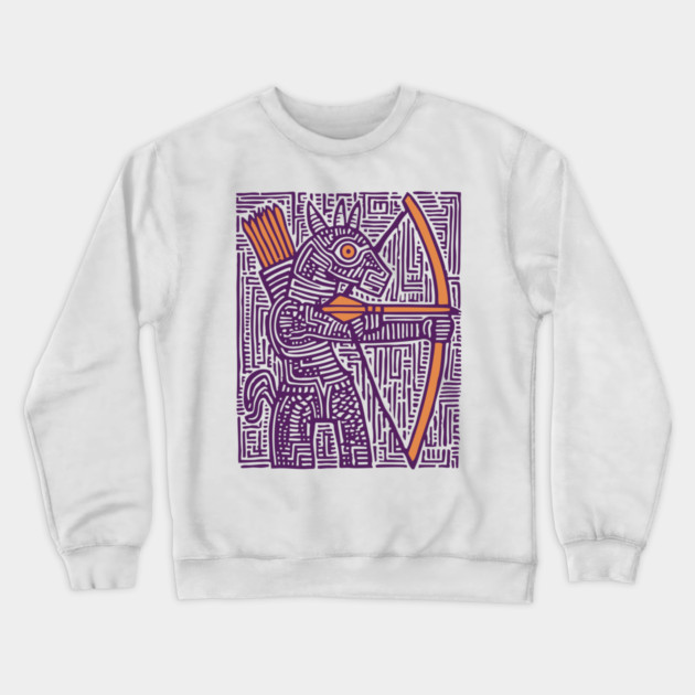Greek Mythology Centaur Archer Folk Art Crewneck Sweatshirt by TuncGK