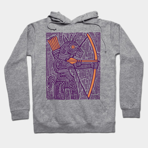 Greek Mythology Centaur Archer Folk Art Hoodie by TuncGK