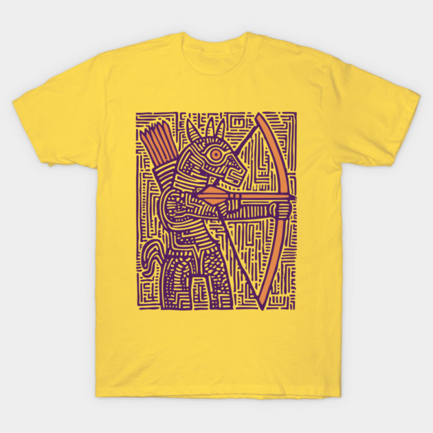 Greek Mythology Centaur Archer Folk Art T-Shirt by TuncGK