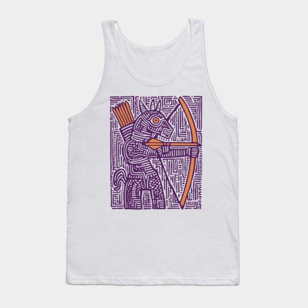 Greek Mythology Centaur Archer Folk Art Tank Top by TuncGK