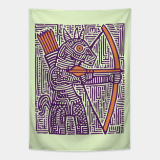Greek Mythology Centaur Archer Folk Art Tapestry