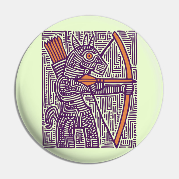 Greek Mythology Centaur Archer Folk Art Pin by TuncGK