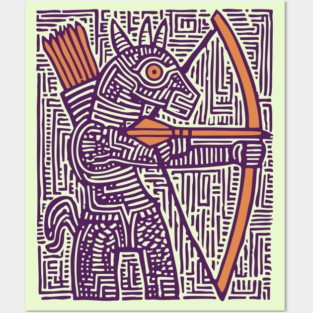 Greek Mythology Centaur Archer Folk Art Posters and Art