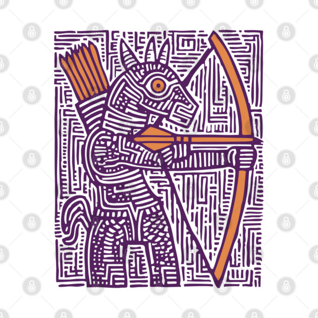 Greek Mythology Centaur Archer Folk Art by TuncGK