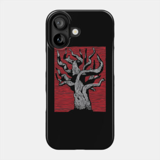 Stark Twisted Tree Graphic Art | Linocut Craft Phone Case