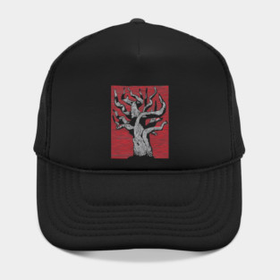 Stark Twisted Tree Graphic Art | Linocut Craft Hat