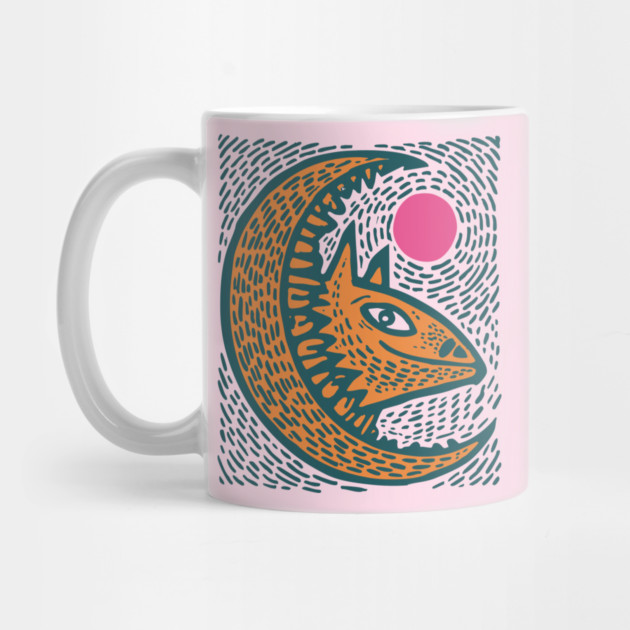 Crescent Moon Bat Linocut Art | Kids Halloween by TuncGK