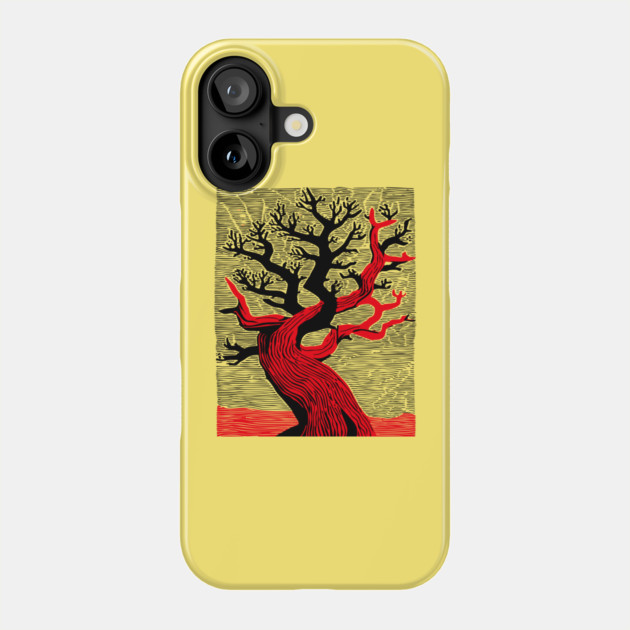 Haunted Forest Spooky Tree Woodcut Phone Case by TuncGK