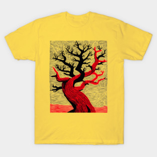 Haunted Forest Spooky Tree Woodcut T-Shirt
