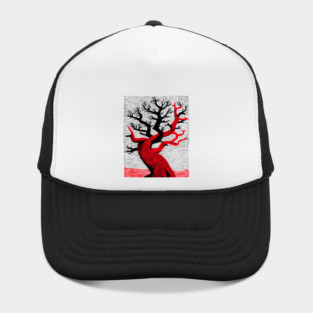 Haunted Forest Spooky Tree Woodcut Hat