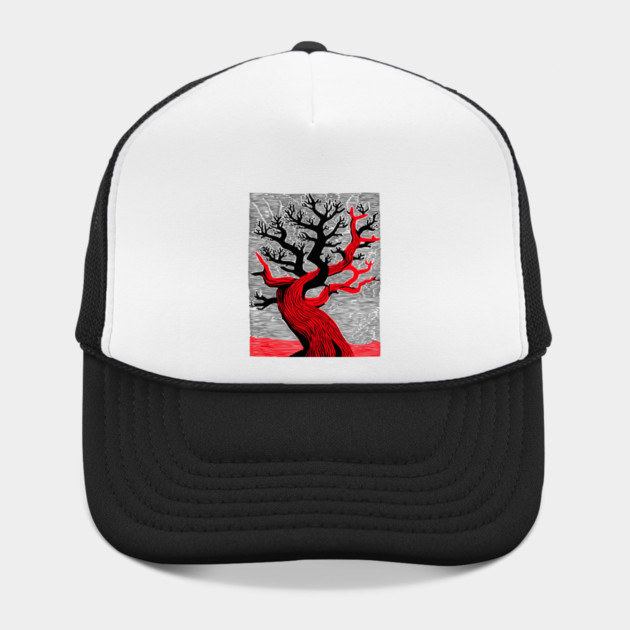 Haunted Forest Spooky Tree Woodcut by TuncGK