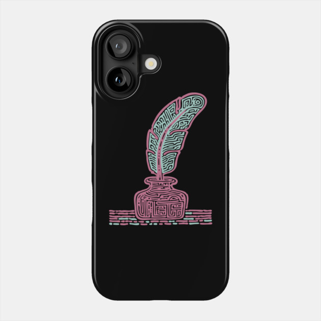 Vintage Quill and Inkwell Woodcut Phone Case by TuncGK