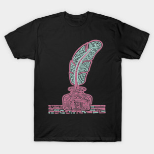 Vintage Quill and Inkwell Woodcut T-Shirt