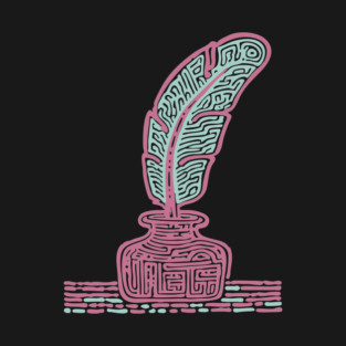 Vintage Quill and Inkwell Woodcut T-Shirt