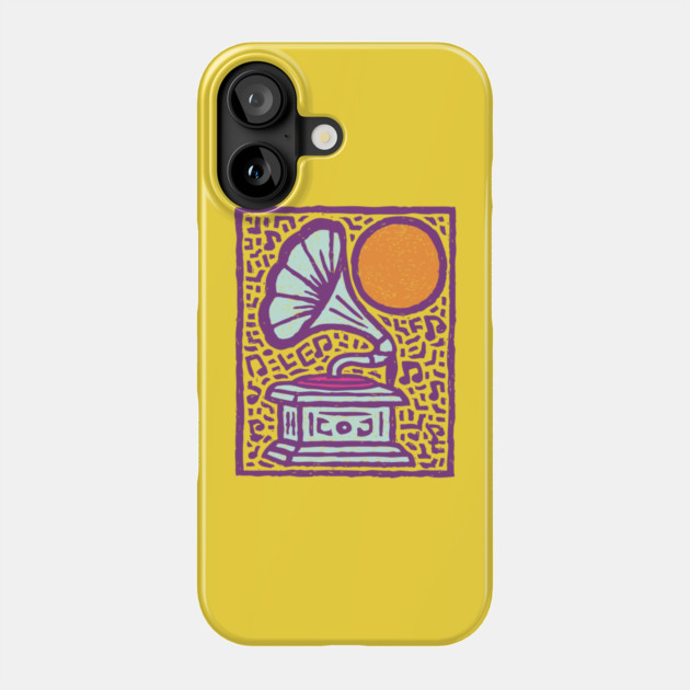 Retro Gramophone Pop Art | Start Listening Purple Phone Case by TuncGK