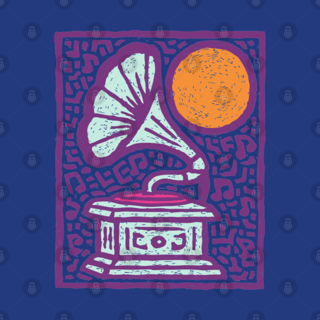 Retro Gramophone Pop Art | Start Listening Purple by TuncGK