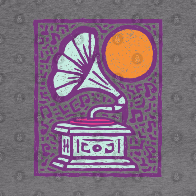 Retro Gramophone Pop Art | Start Listening Purple by TuncGK