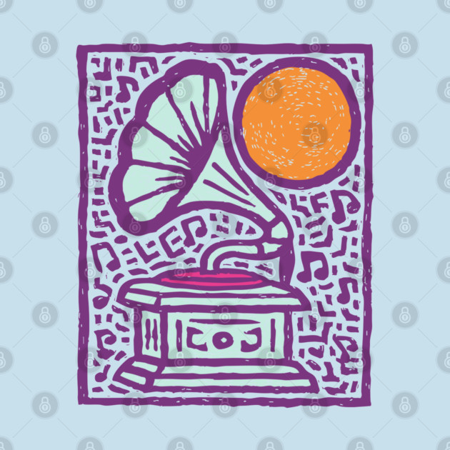 Retro Gramophone Pop Art | Start Listening Purple by TuncGK