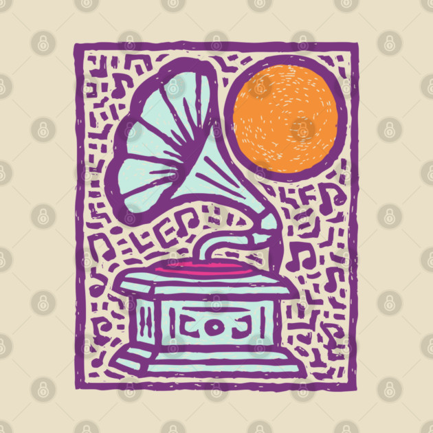 Retro Gramophone Pop Art | Start Listening Purple by TuncGK