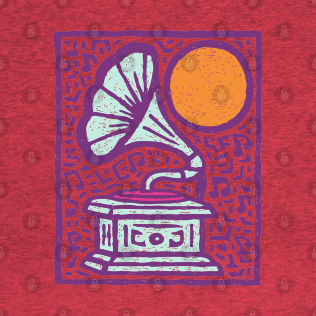 Retro Gramophone Pop Art | Start Listening Purple by TuncGK