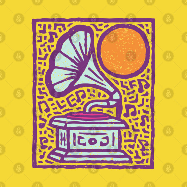 Retro Gramophone Pop Art | Start Listening Purple by TuncGK