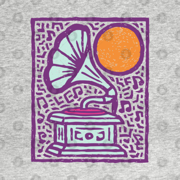 Retro Gramophone Pop Art | Start Listening Purple by TuncGK