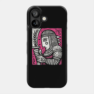 Medieval Knight Portrait Folk Art Phone Case