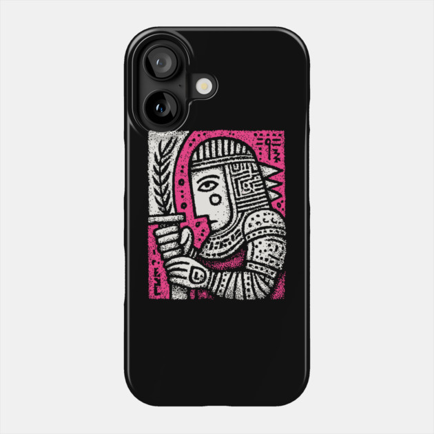 Medieval Knight Portrait Folk Art Phone Case by TuncGK