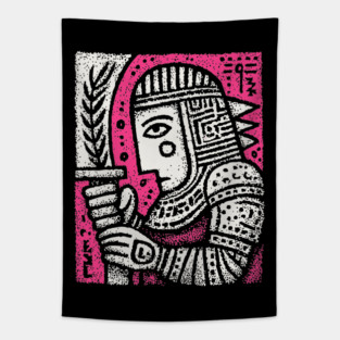 Medieval Knight Portrait Folk Art Tapestry