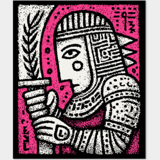 Medieval Knight Portrait Folk Art Posters and Art