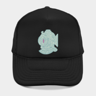 Stylized Fish Diver Helmet Woodcut Hat