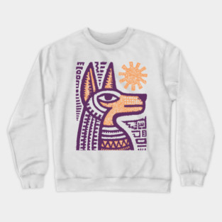 Anubis Egyptian God Folk Art Crewneck Sweatshirt