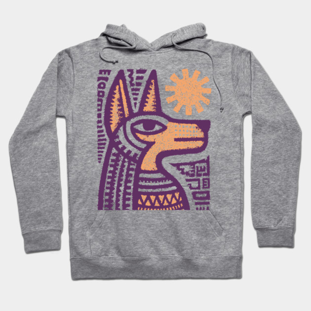 Anubis Egyptian God Folk Art Hoodie by TuncGK