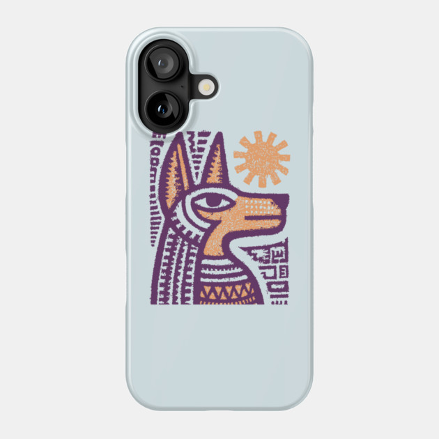 Anubis Egyptian God Folk Art Phone Case by TuncGK