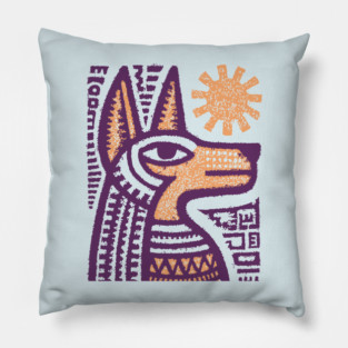 Anubis Egyptian God Folk Art Pillow