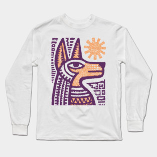 Anubis Egyptian God Folk Art Long Sleeve T-Shirt