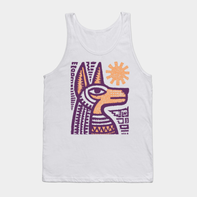Anubis Egyptian God Folk Art Tank Top by TuncGK