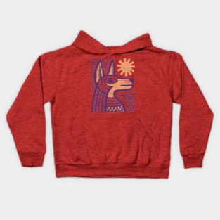 Anubis Egyptian God Folk Art Kids Hoodie