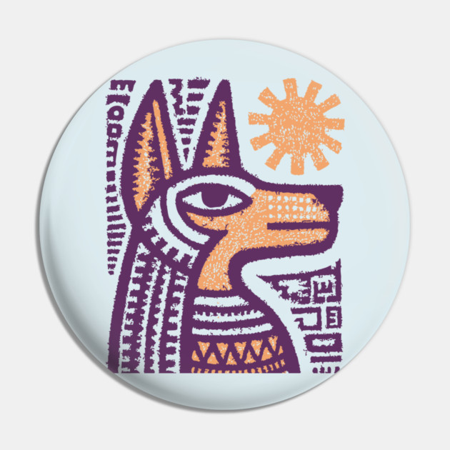 Anubis Egyptian God Folk Art Pin by TuncGK