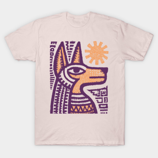 Anubis Egyptian God Folk Art T-Shirt by TuncGK