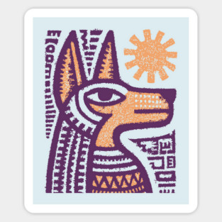 Anubis Egyptian God Folk Art Sticker