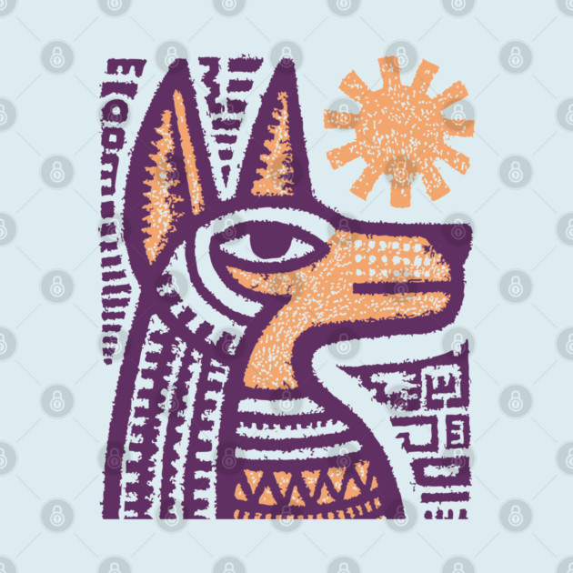 Anubis Egyptian God Folk Art by TuncGK